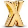 PANDORA pozlátená korálka písmeno X 763970C00 PANDORA pozlátená korálka písmeno X 763970C00