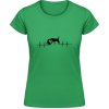 Akciové Dámske Tričko Soft-Style Gildan - Heart beat - pes a mačka - Irish Green - XL - Dámske Akciové Dámske Tričko Soft-Style Gildan - Heart beat - pes a mačka - Irish Green - XL - Dámske