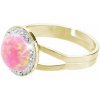 Pozlátený prsteň ružový opál so Swarovski Elements Rose Pozlátený prsteň ružový opál so Swarovski Elements Rose