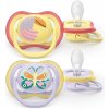 Philips AVENT Cumlík Ultra air fialová/žltá 0-6m obrázok dievča, 2ks Philips AVENT Cumlík Ultra air fialová/žltá 0-6m obrázok dievča, 2ks