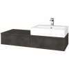 Dreja Kúpeľňová skrinka MODULE SZZ2 120 umývadlo Kube - D16 Tmavý betón / D16 Tmavý betón / Levé Dreja Kúpeľňová skrinka MODULE SZZ2 120 umývadlo Kube - D16 Tmavý betón / D16 Tmavý betón / Levé