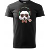 Sablio Tričko s potlačou Panda - černé L Sablio Tričko s potlačou Panda - černé L