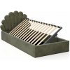 Čalúnená detská posteľ s úložným priestorom 90x200 s roštom, Olivový Velvet Kids Line 3 Mušle Čalúnená detská posteľ s úložným priestorom 90x200 s roštom, Olivový Velvet Kids Line 3 Mušle