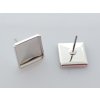 Puzeta štvorec 10x10 mm- rhodium -1 pár (bez obsahu niklu) Puzeta štvorec 10x10 mm- rhodium -1 pár (bez obsahu niklu)