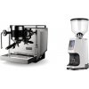 Rocket Espresso Bicocca, chrome + Eureka Atom Specialty 65, white Rocket Espresso Bicocca, chrome + Eureka Atom Specialty 65, white