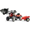 Falk Šliapací traktor 2158ML Kiddy Farm s nakladačom a vlečkou