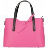 Made In Italy kožená kabelka do ruky 1364 fuchsia+čierna