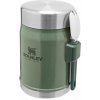 Termoska jedálenská s lyžicou/vidličkou STANLEY LEGENDARY CLASSIC 400ml zelená,strieborná,čierna Termoska jedálenská s lyžicou/vidličkou STANLEY LEGENDARY CLASSIC 400ml zelená,strieborná,čierna