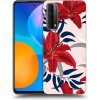 Picasee silikónový čierny obal pre Huawei P Smart 2021 - Red Lily Picasee silikónový čierny obal pre Huawei P Smart 2021 - Red Lily