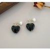For Silver Náušnice so sladkovodnou perlou a čiernym achátom - Striebro 925 For Silver Náušnice so sladkovodnou perlou a čiernym achátom - Striebro 925