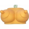 Diablo picante piggy bank in the shape of boobs golden tone Diablo picante piggy bank in the shape of boobs golden tone