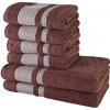 Sada 6 kusov bavlnených osušiek a uterákov Ates hnedá EMI Sada 6 kusov bavlnených osušiek a uterákov Ates hnedá EMI