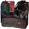 Klávesnica Myš Slúchadlá RGB LED PODSVIETENÁ Herná Súprava pre HRÁČOV Klávesnica Myš Slúchadlá RGB LED PODSVIETENÁ Herná Súprava pre HRÁČOV