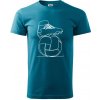 Futbalová lopta kopačka jedným ťahom - Klasické pánske tričko vyššej gramáže - S ( Tmavý tyrkys ) Futbalová lopta kopačka jedným ťahom - Klasické pánske tričko vyššej gramáže - S ( Tmavý tyrkys )