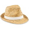 Prírodný slamenný klobúk , Black Farba: white Prírodný slamenný klobúk , Black Farba: white
