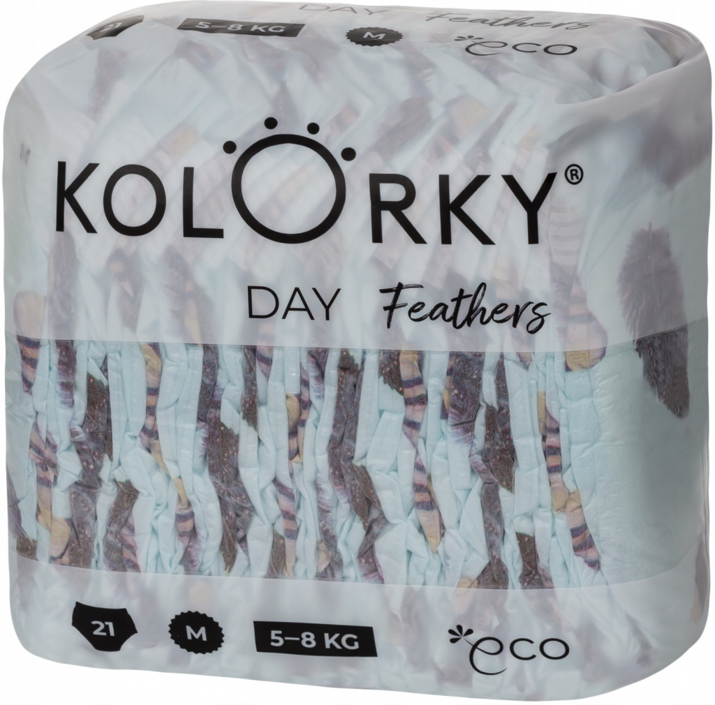 Kolorky Day Feathers EKO M 5-8 Kg 21 ks