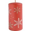 Vianočná sviečka valec FROST VLOČKA Ø7 x 14 cm červená Vianočná sviečka valec FROST VLOČKA Ø7 x 14 cm červená