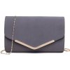 Miss Lulu Kabelka - semišová, listová, clutch, sivá Miss Lulu Kabelka - semišová, listová, clutch, sivá