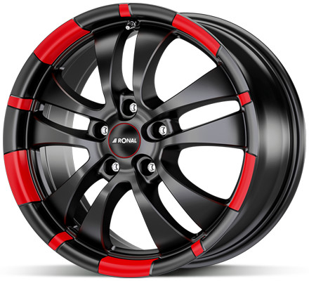 Ronal R59 7x16 5x100 ET38 black polished red