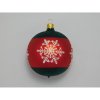 Ornex Sklenená vianočná ozdoba červená s bielymi vločkami pr. 8 cm