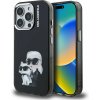 Karl Lagerfeld IML Aquarelle Karl and Choupette zadný kryt pre iPhone 15 Pro Max Black