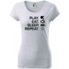 Stolný tenis - eat sleep - Dámske tričko Pure - XS ( Svetlosivý melír ) Stolný tenis - eat sleep - Dámske tričko Pure - XS ( Svetlosivý melír )