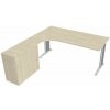 Hobis Pracovný stôl Flex, ergo, pravý, 180x75,5x200,0 (40x80) cm, agát/kov Hobis Pracovný stôl Flex, ergo, pravý, 180x75,5x200,0 (40x80) cm, agát/kov