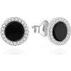 Agato Originální stříbrné náušnice s černým smaltem AGUP3499 Agato Originální stříbrné náušnice s černým smaltem AGUP3499