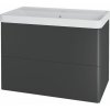 Mereo Siena, kúpeľňová skrinka s keramickým umývadlom 81 cm, antracit mat Mereo Siena, kúpeľňová skrinka s keramickým umývadlom 81 cm, antracit mat