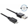 Delock USB kábel USB 2.0 USB-A zástrčka, USB Micro-B zástrčka 5.00 m čierna obojstranne zapojiteľná zástrčka, pozlátené kontakty, UL certifikácia 83369; 83369 Delock USB kábel USB 2.0 USB-A zástrčka, USB Micro-B zástrčka 5.00 m čierna obojstranne zapojiteľná zástrčka, pozlátené kontakty, UL certifikácia 83369; 83369