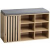 KESPER Botník s podsedákem 76 x 29,5 x 48 cm, dekor dub/šedý KESPER 15946 KESPER Botník s podsedákem 76 x 29,5 x 48 cm, dekor dub/šedý KESPER 15946