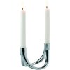 Svícen na kónickou svíčku BOW 8 cm, dvojramenný, strieborná, Philippi Svícen na kónickou svíčku BOW 8 cm, dvojramenný, strieborná, Philippi