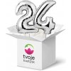 Na výber číslice 1–99 - balón v tvare čísla strieborný: 24 Na výber číslice 1–99 - balón v tvare čísla strieborný: 24