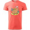 Kapybara a vtáčik - Klasické pánske tričko vyššej gramáže - L ( Korálová ) Kapybara a vtáčik - Klasické pánske tričko vyššej gramáže - L ( Korálová )