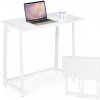 Skladací počítačový stôl 80x45 cm stolík pod notebook biely ModernHome Skladací počítačový stôl 80x45 cm stolík pod notebook biely ModernHome