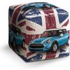 Sablio Taburet Cube Mini sedan Britská vlajka: 40x40x40 cm Sablio Taburet Cube Mini sedan Britská vlajka: 40x40x40 cm