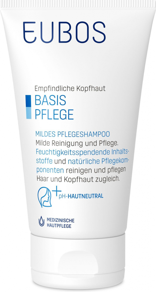 Eubos Basic Skin Care jemný šampón na každodenné použitie With Panthenol Avocado Oil Camomile and Birch Extract 150 ml