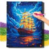 DIAMANTOVÁ MAĽBA 5D S RÁMOM Diamantová Výšivka Veľká Námorná Loď Mozaika 40x50 cm DIAMANTOVÁ MAĽBA 5D S RÁMOM Diamantová Výšivka Veľká Námorná Loď Mozaika 40x50 cm