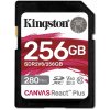 Pamäťová karta Kingston Canvas React Plus SDXC 256 GB Class 10 UHS-II/U3 V60 Pamäťová karta Kingston Canvas React Plus SDXC 256 GB Class 10 UHS-II/U3 V60