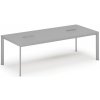 Rokovací stôl PRIMO INVITATION, 240x120 cm, sivá + 2x stolná zásuvka TYP II, strieborná Rokovací stôl PRIMO INVITATION, 240x120 cm, sivá + 2x stolná zásuvka TYP II, strieborná