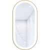 Oválne LED zrkadlo do kúpeľne s osvetlením Oval 100 x 50 cm v zlatom ráme s vypínačom a podložkou proti zahmlievaniu Oválne LED zrkadlo do kúpeľne s osvetlením Oval 100 x 50 cm v zlatom ráme s vypínačom a podložkou proti zahmlievaniu