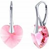 Silvego Strieborné náušnice SRDCE 14mm so Swarovski® Crystals- Light Rose LSW093E Silvego Strieborné náušnice SRDCE 14mm so Swarovski® Crystals- Light Rose LSW093E