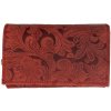 WILD By Loranzo Kožená dámska stredná peňaženka červená - ornamenty
