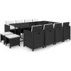 vidaXL 13-dielna vonkajšia jedálenská súprava s vankúšmi polyratan čierna vidaXL 13-dielna vonkajšia jedálenská súprava s vankúšmi polyratan čierna