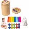 Drevená hračka na triedenie na učenie farieb, Montessori hračka, zručnostná hra Drevená hračka na triedenie na učenie farieb, Montessori hračka, zručnostná hra