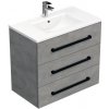 Kúpeľňová skrinka s čiernou úchytkou a umývadlom SAT Cube Way 80x76,5x46 cm betón mat CUBE46C803BEMOD Kúpeľňová skrinka s čiernou úchytkou a umývadlom SAT Cube Way 80x76,5x46 cm betón mat CUBE46C803BEMOD