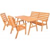 Rojaplast Sylva Záhradná jedálenská súprava z masívneho dreva pre 4 osoby