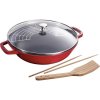 Staub Wok so sklenenou pokrievkou 30 cm grafitovo sivý