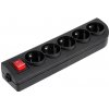 ElgoTech Sieťová zásuvka 5x 230V čierna s vypínačom GN-50W-2 ElgoTech Sieťová zásuvka 5x 230V čierna s vypínačom GN-50W-2