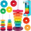 Veža pyramída MalPlay edukatívna farebná so 6 krúžkami Veža pyramída MalPlay edukatívna farebná so 6 krúžkami